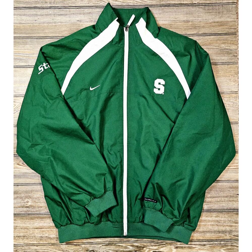 Vintage Y2K Men’s Nike Michigan State Spartans Full Zip Windbreaker Size Medium - Picture 1 of 7
